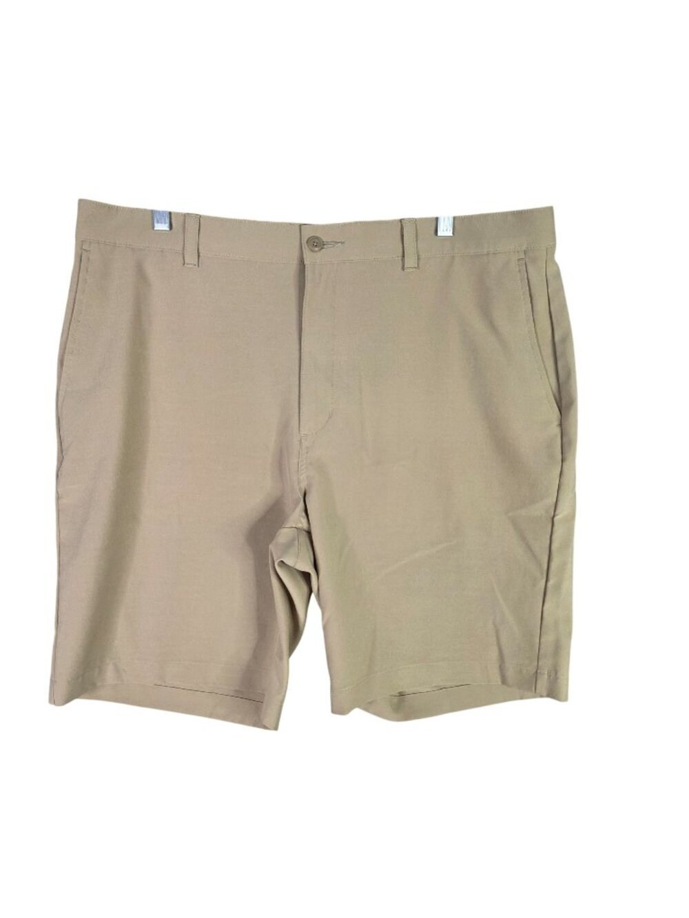 Mens Ben Hogan Tan Chino Golf Shorts 10" Inseam Polyester Blend Stretch Size 38